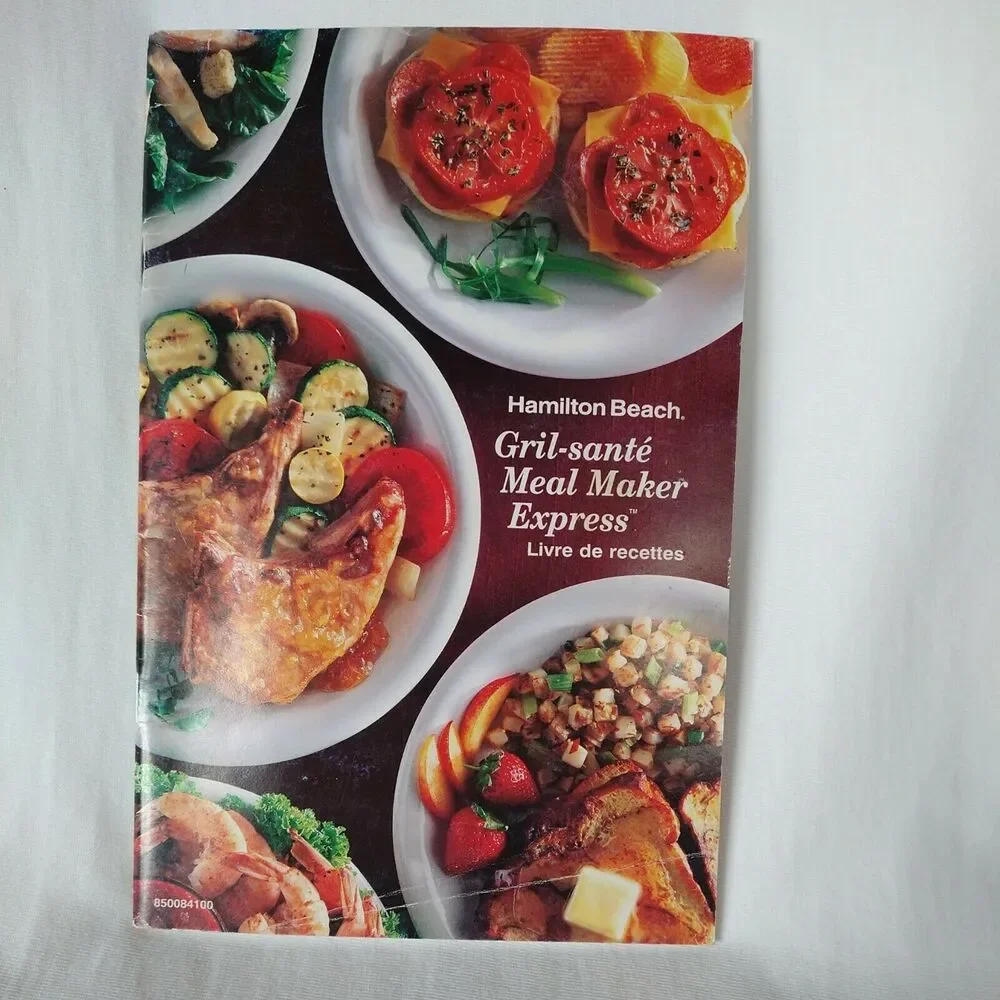 Hamilton Beach Meal Maker Express Grill Recipe CookBook Bilingual French English